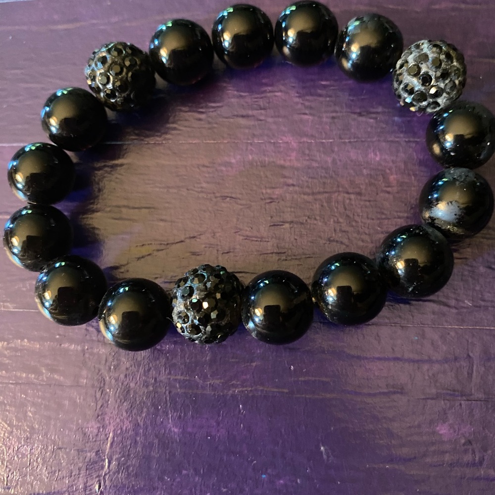 Stretchy Rhinestones & Beaded Bracelet